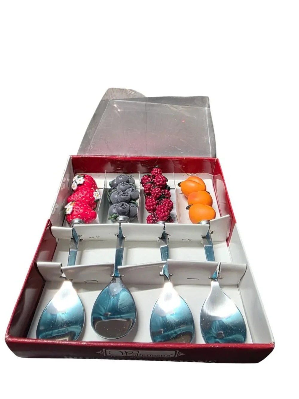 4 Vintage Wolferman's Fruit Preserves Stainless Steel Spoon Set New